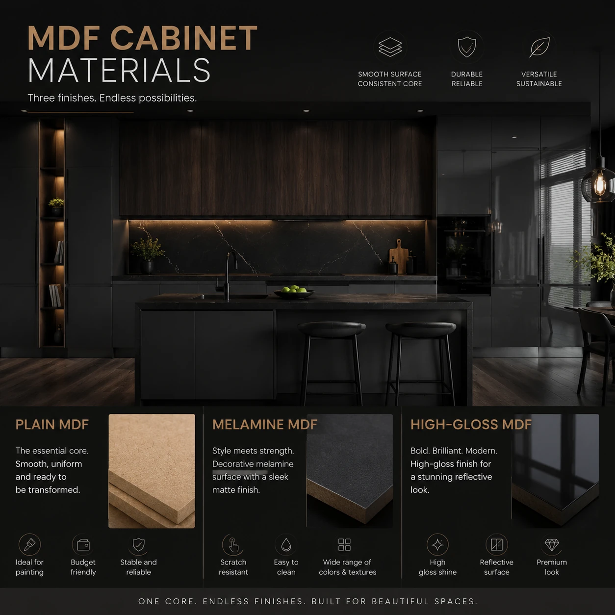 متریال MDF در کابینت‌سازی